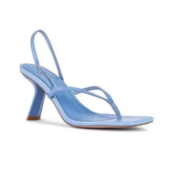 NEW Alias Mae Blue Slingback Sandal Heel Waikiki Leather Strappy Toe Thong 36 - Picture 1 of 11